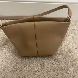 Compact Tulipano Leather Crossbody Bag by Mansur Gavriel - Nocciola Tan